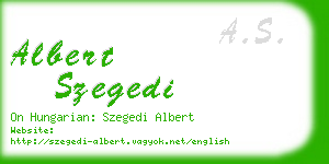 albert szegedi business card